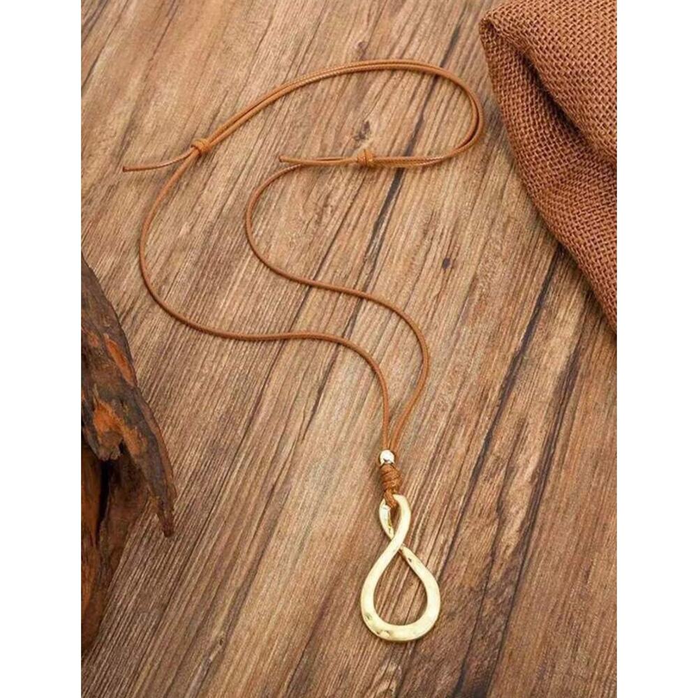 Luxury Minimalist 8-Shape Pendant Necklace, Healing, Love Infinity, Western